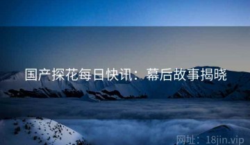 国产探花每日快讯：幕后故事揭晓